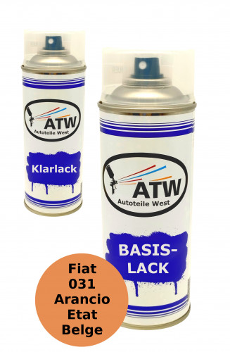 Autolack für Fiat 031 Arancio Etat Belge+400ml Klarlack Set